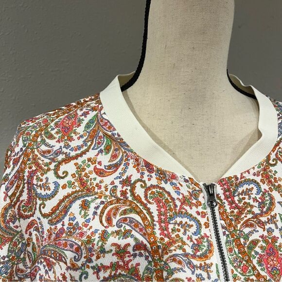 Ruff Hewn plus Size zip up paisley print light sweatshirt - Picture 2 of 14